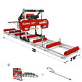 36″ MAX Portable Sawmill, 25HP 750cc ZONSEN V-Twin Engine, 36″ Board Width, 20′ Track Length, (10 x Blades Included), SM-36MAX