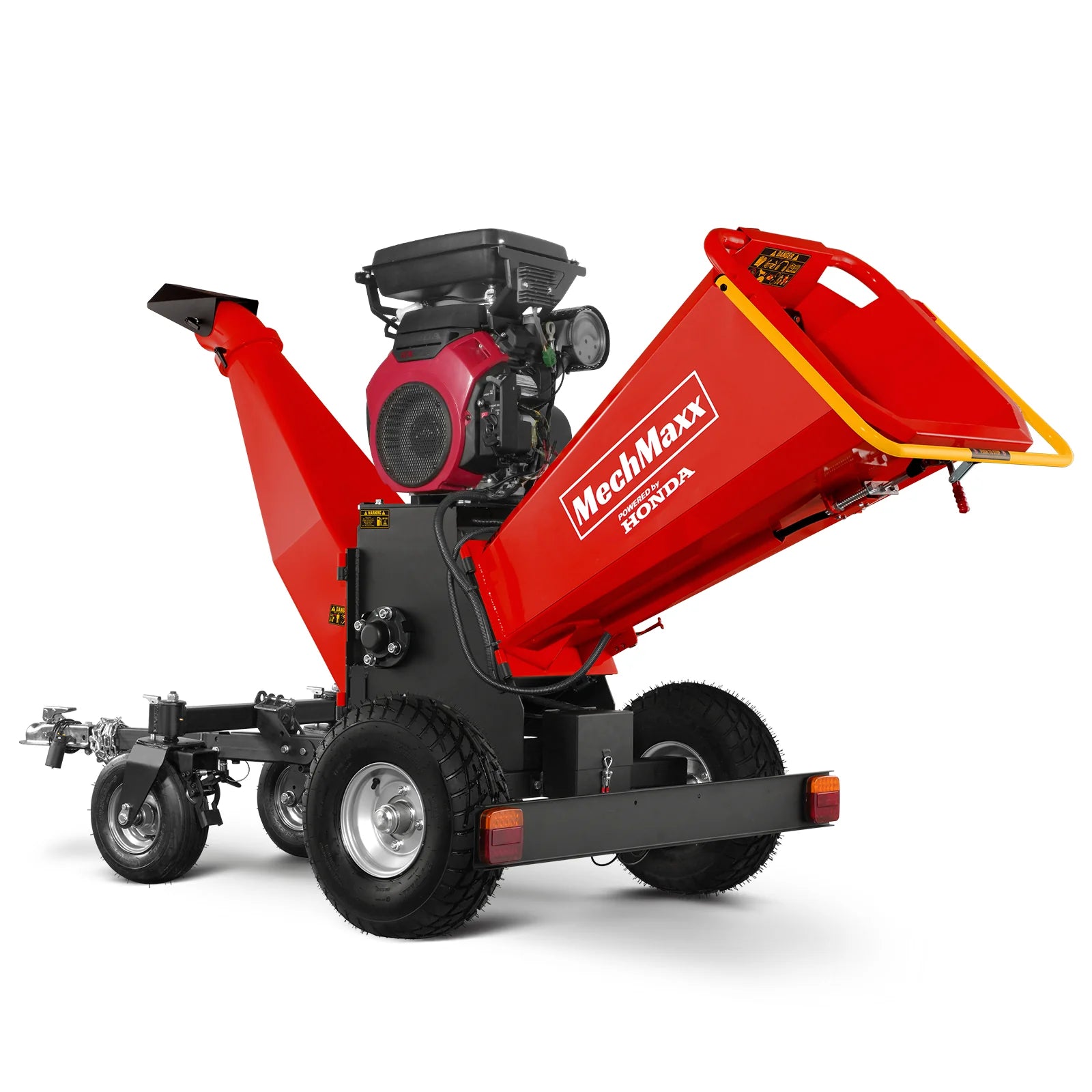 8 inch HONDA E-Start 688cc 22hp Gas-Powered 4-Wheel Drum Wood Chipper with Taillight, B200